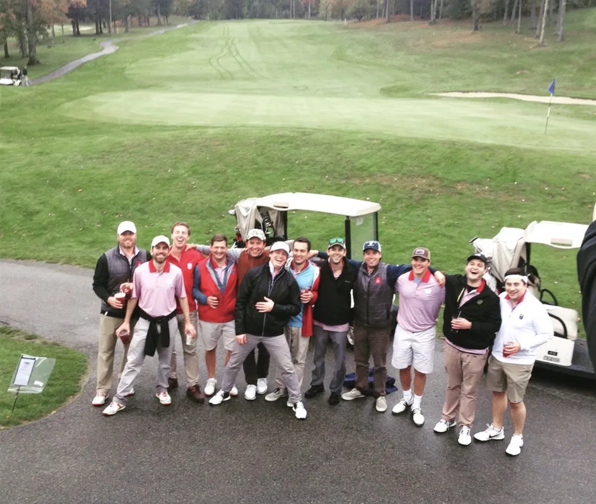 St. Lawrence University flag on the course